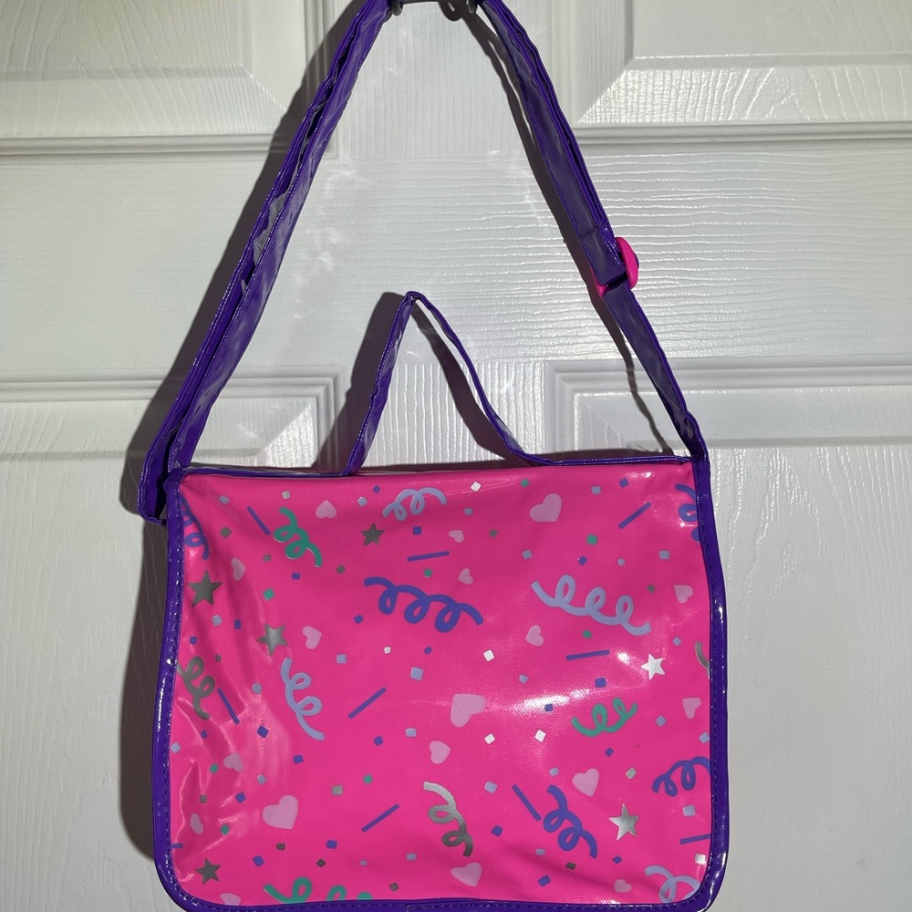 Barbie Pyramid Messenger Bag Mattel VINTAGE Circa 1991 Pink Vinyl Purse - Picture 9 of 16